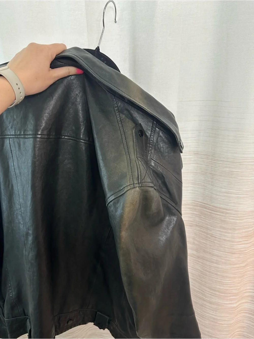 AllSaints Black Leather Jacket Size M
